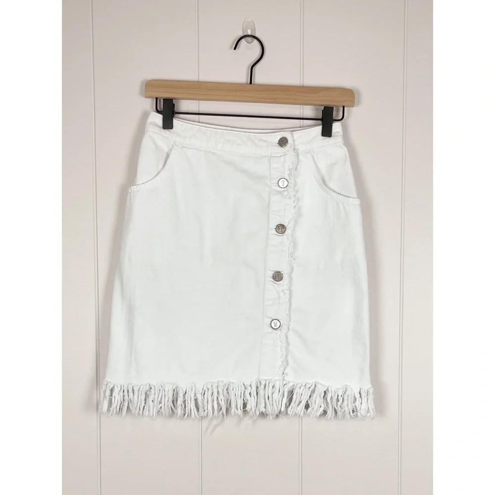 Pilcro and the Letterpress | Denim Fringe Skirt
